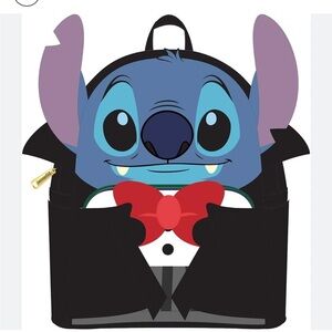 Loungefly Disney Stitch Vampire Backpack with Red Bow
